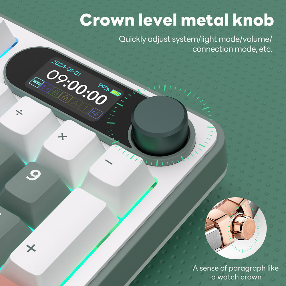 Mô tả Rk Royal Kludge RK S98 98 Key Tri-Mode RGB Có Dây Bluetooth 2.4G Không Dây 3 Chế Độ Với Màn Hình TFT - 4