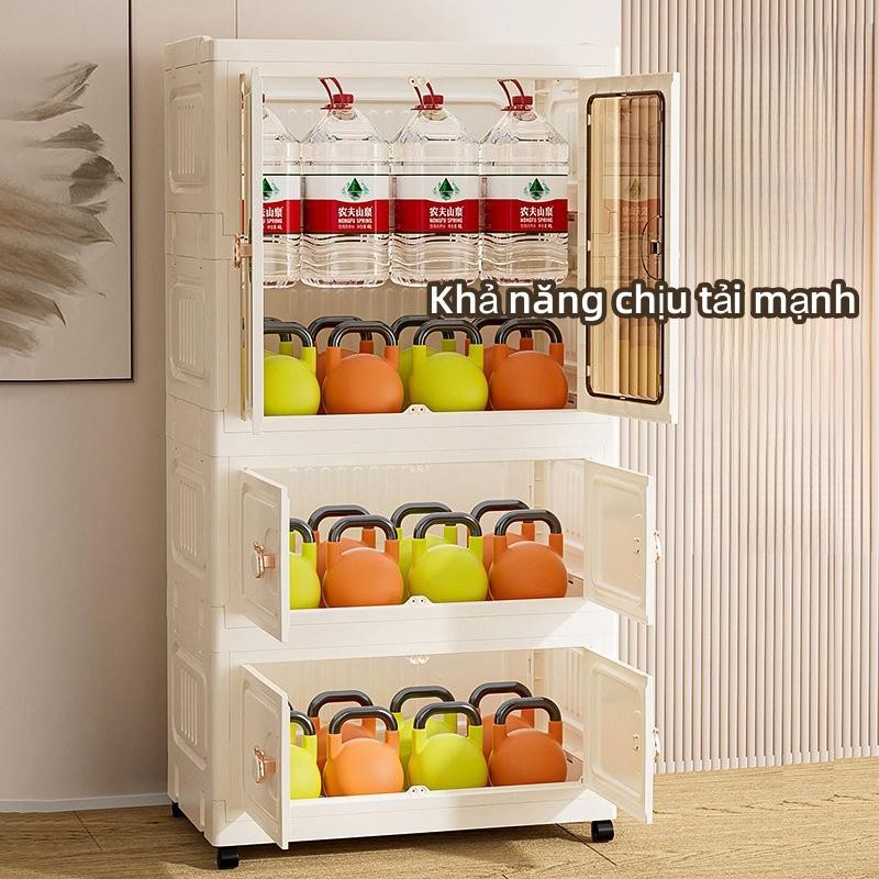Mô tả Derorice Tủ nhựa đựng đồ Chất liệu PP, Tủ đựng đồ dùng cho bé lượng lớn trên bánh xe，hộp đựng đồ chơi và sách，Không cần - 5