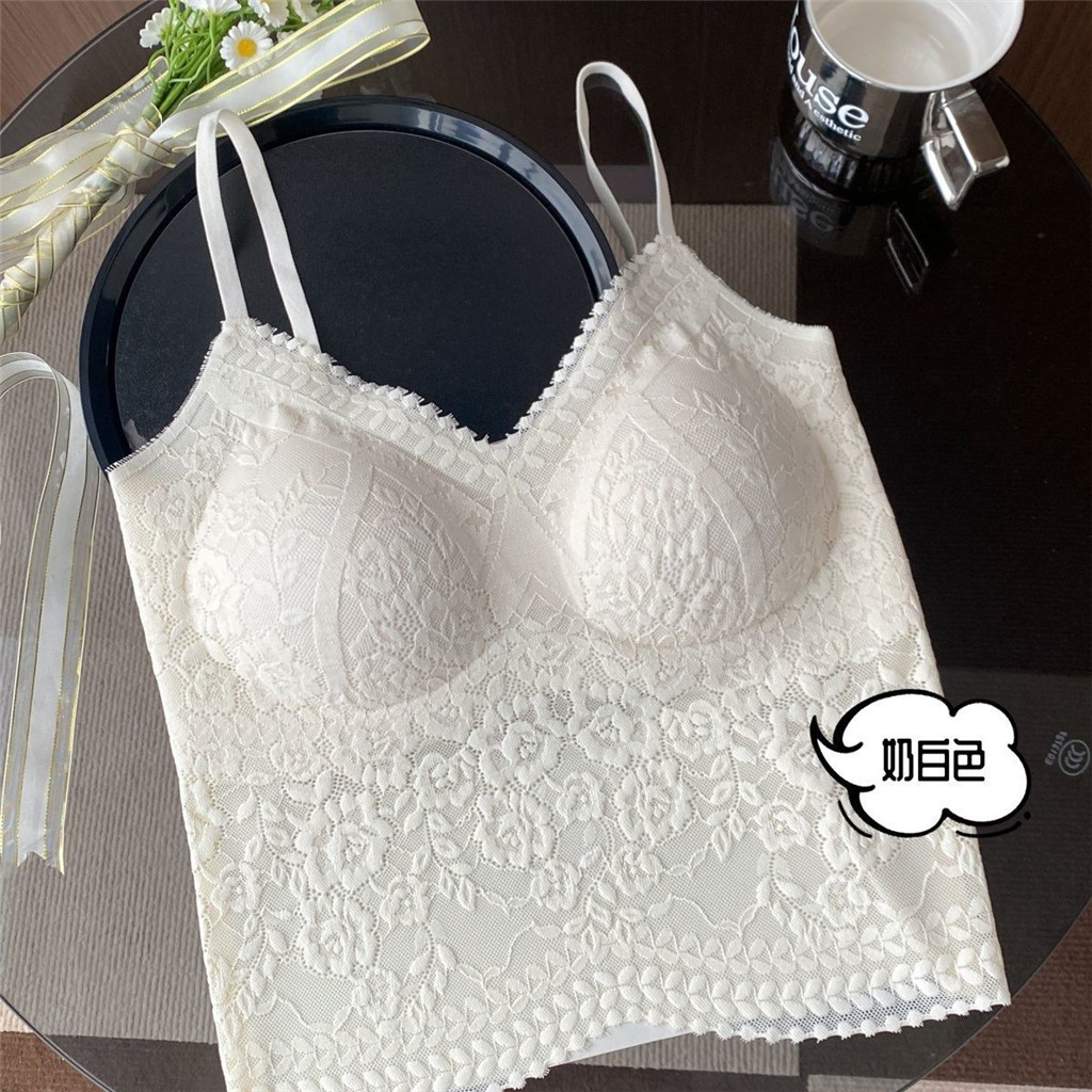 Mùa Xuân Bán Chạy Ren Đẹp Lưng Cố Định Cốc Giữa Đệm Hỗ Trợ Ngực Quần Lót