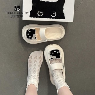 Hoạt Hình Dễ Thương Mèo Con Lỗ Giày Nữ Mùa Hè 2025 Phong Cách Mới Đơn Giản Phù Hợp Với Baotou Dép Hợp Thời Trang