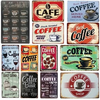 Vintage Kim Loại Tín Hiệu Trang Trí Tường Mảng Bám Retro CafeArt Áp Phích Nhà Bếp Thanh Quán Rượu Câu Lạc Bộ Quán Cà Phê Đĩa Trang Trí Phòng