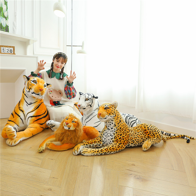 Đồ chơi sư tử sang trọng thực tế Động vật nhồi bông lớn Đệm ôm mềm