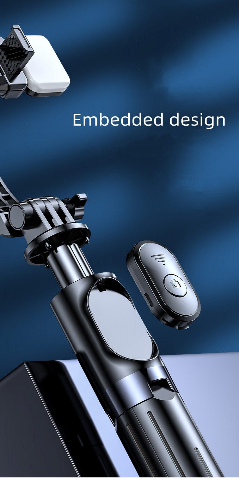 Mô tả Evebot Gậy selfie Bluetooth đa chức năng với đèn LED, điều khiển từ xa Bluetooth, chân máy ảnh, ảnh tự sướng hoặc phát trực tiếp, dễ mang theo - 5