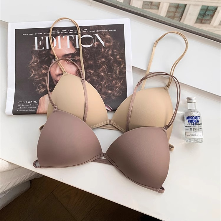 Trước Đóng Cửa Nữ Push Up Bra Thời Trang Gợi Cảm Kiểu Pháp Đồ Lót Mềm Mại Không Dây Thanh Niên Cô Gái Quần Lót Ngực Nhỏ