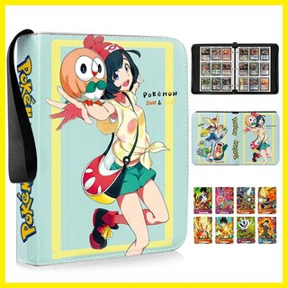 [ZOCI] Túi đựng thẻ Pikachu Charmander Bulbasaur Sách thẻ Pokémon Jiugongge Trang bên trong Bộ sưu tập dung lượng lớn Sách sưu tập Pikachu Sách lưu trữ thẻ 4 ngăn