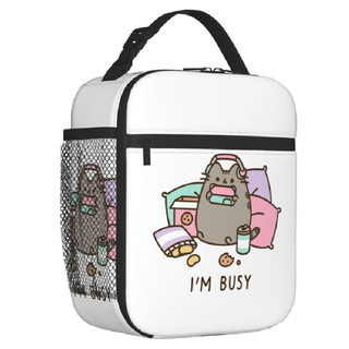 Hộp cơm trưa di động dành cho trẻ em Pusheen có phong cách hoạt hình và dễ dàng mang theo cho trẻ em