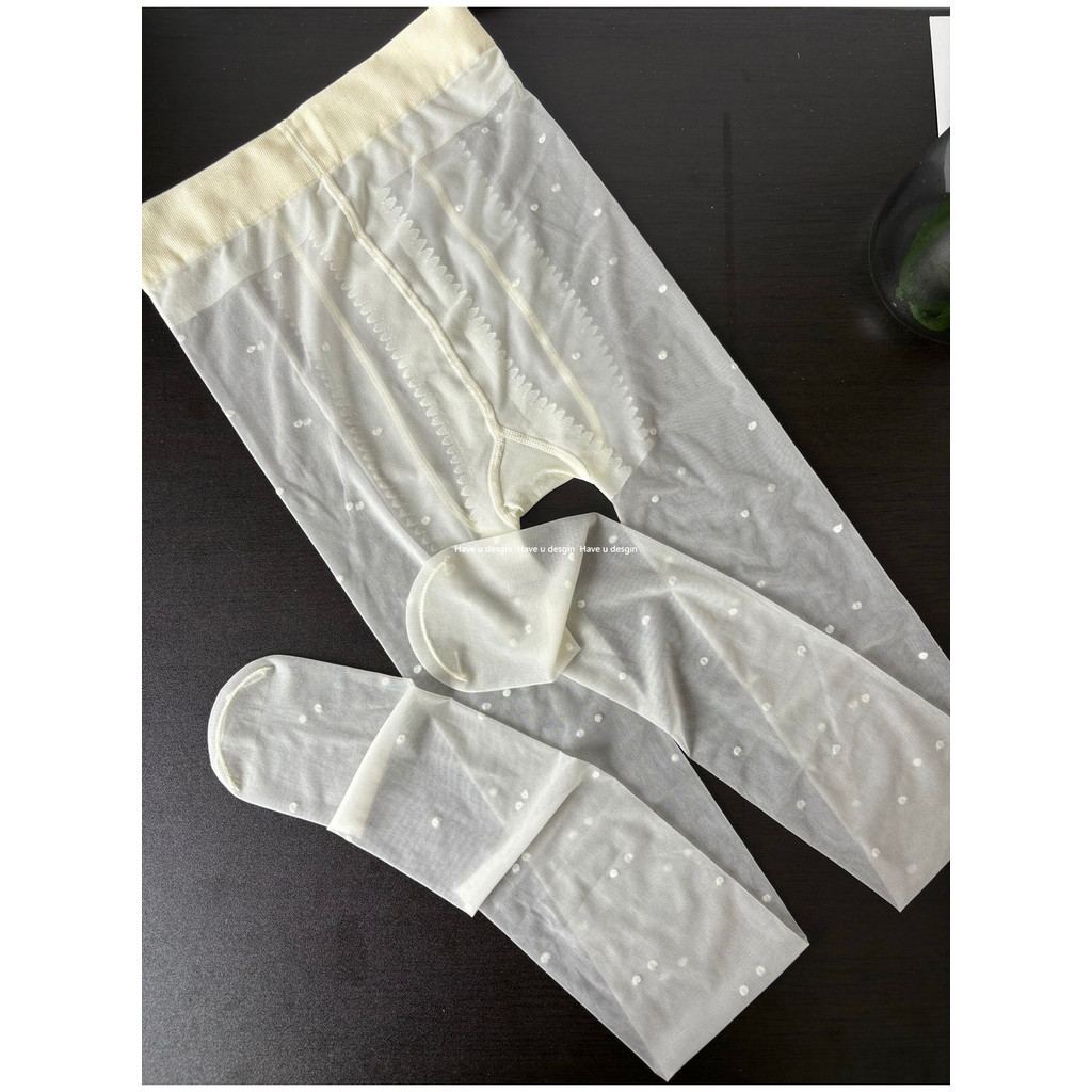 Có bạn desgin
 Pháp Thanh Lịch Retro Polka Nhẹ Thuốc Lá Màu Xám Vớ Nữ Mỏng Phong Cách Chống Móc Quần Mùa Hè Trong Suốt Gợi Cảm Đen Lụa