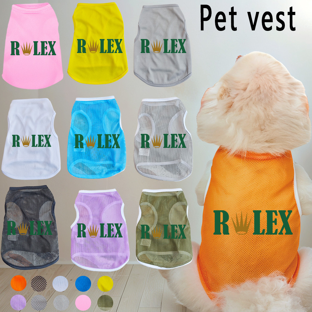Quần áo cho chó cưng RLEX In hình lưới Polyester thoáng khí Áo Vest cho chó nhỏ và vừa