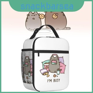 Hộp cơm trưa di động dành cho trẻ em Pusheen có phong cách hoạt hình và dễ dàng mang theo cho trẻ em