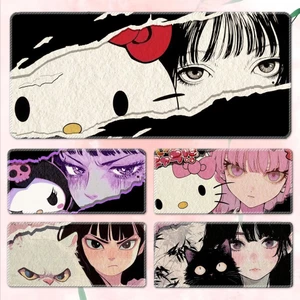 Sanrio Hello Kitty Kuromi Mouse Pad Cực Lớn Cao Cấp Thời Trang Quốc Gia Đen Hồng Bàn Phím Văn Phòng Miếng Lót Laptop Để Bàn