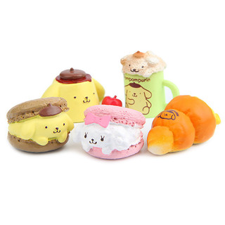 Bức tượng nhựa thực phẩm nhỏ có bánh Pudding Pompompurin hoạt hình cho lễ hội và quà tặng sử dụng