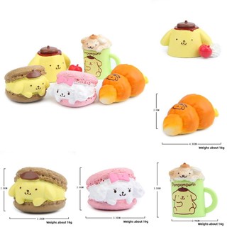 Bức tượng nhựa thực phẩm nhỏ có bánh Pudding Pompompurin hoạt hình cho lễ hội và quà tặng sử dụng