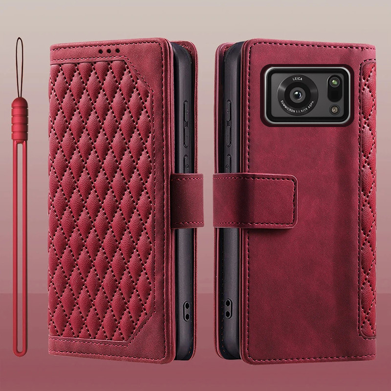 Dành Cho Sharp Aquos R6 SH-51B Da Lật Đựng Thẻ Sách Ví Đứng Bảo Vệ Toàn Diện Cho Sharp Aquos R6 SH-51B Vỏ Điện Thoại