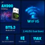 Bộ chuyển đổi USB WiFi 6 AX900 Bluetooth 5.3 Ăng-ten băng tần du lịch không dây Wi-Fi 2.4G và 5GHz Thích hợp cho PC Laptop Windows 10 11 Trình điều khiển miễn phí