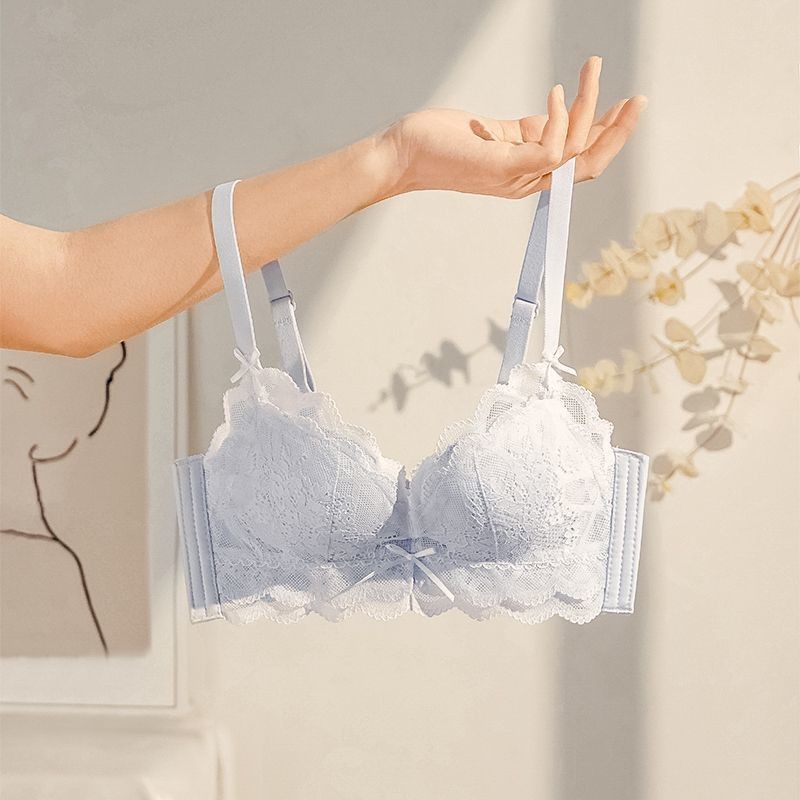 Phong Cách Mới Flat Breast AA Cup Quần Lót Bé Gái Vú Nhỏ Tập Hợp Nhìn Lớn Không Vòng Thép Nhận Ngực Áo Ngực Chống Chảy xệ