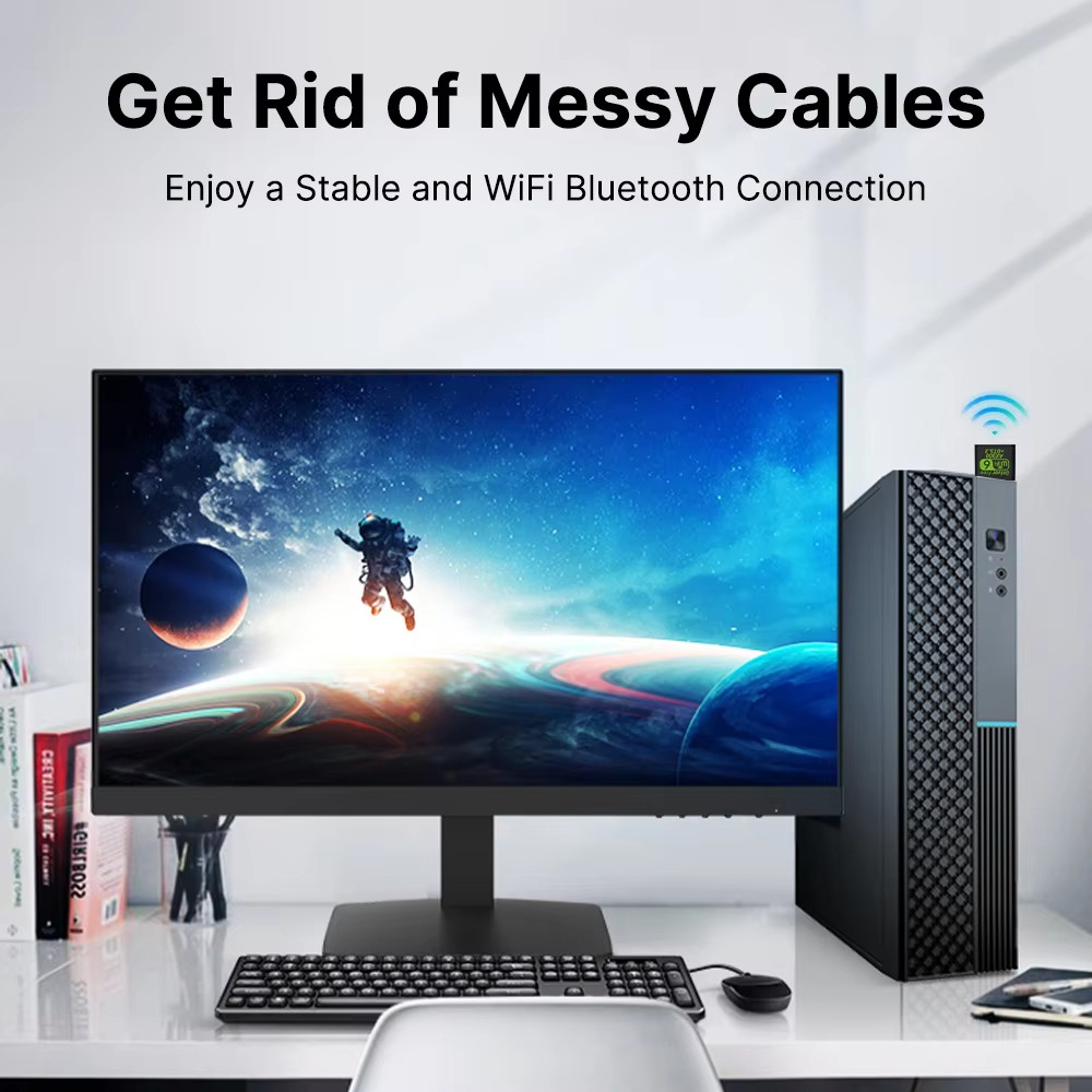 [Sẵn sàng] Bộ chuyển đổi USB WiFi 6 AX900 Bluetooth 5.3 Ăng-ten băng tần du lịch không dây Wi-Fi 2.4G và 5GHz Thích hợp cho PC Laptop Windows 10 11 Trình điều khiển miễn phí