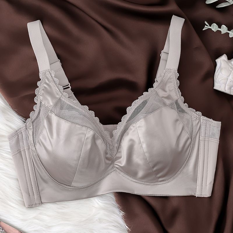 Áo ngực satin nữ mềm mại, tập hợp, siêu mỏng, có vòng thép, chống chảy xệ, nâng đỡ bên ngực