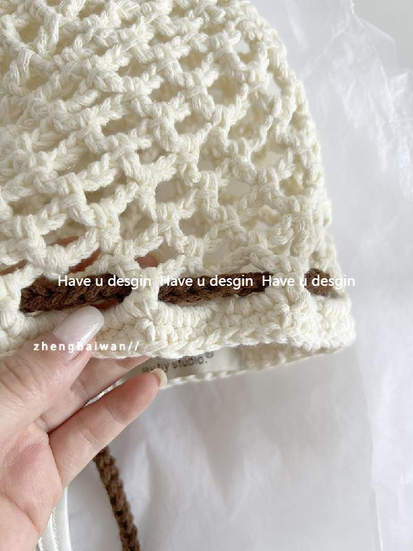 Have u desgin Rỗng Dệt Kim Mũ Lưới Mùa Hè Phong Cách Hàn Quốc Tất Cả Trận Đấu Handmade Móc Len Mũ Baotou Mũ Lạnh Đan