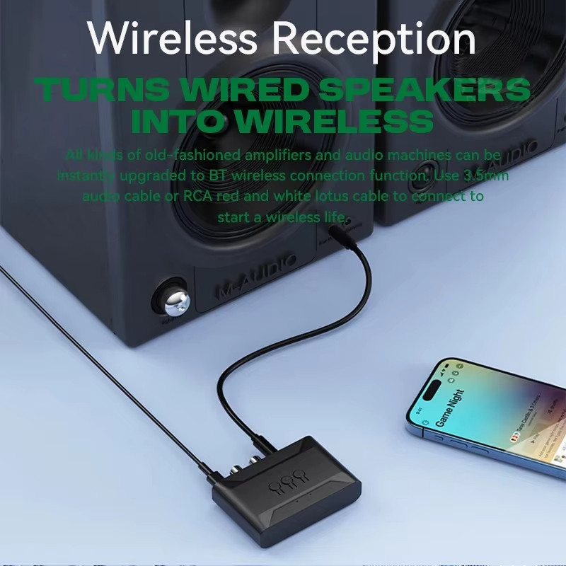 Bluetooth 5.4 Bộ Thu Âm Thanh Không Dây Đĩa U RCA 3.5 Mm AUX USB Stereo Bộ Chuyển Đổi Âm Nhạc Có MIC Cho Xe Ô Tô Bộ Khuếch Đại Loa Có Dây