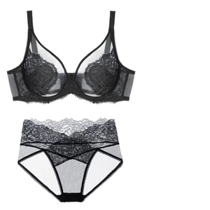 Bộ Áo Ngực Thêu Nữ + Quần Lót Thoải Mái Nhẫn Thép Mềm Bé Gái Đồ Lót Siêu Mỏng Nữ Bralette Quần Lót