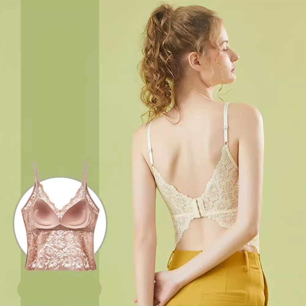 Ren Gợi Cảm Nữ Áo Ngực Mềm Thời Trang Đẹp Lưng Cô Gái Không Dây Quần Lót Mỏng Bọt Biển Đẩy Lên Quần Lót Nữ