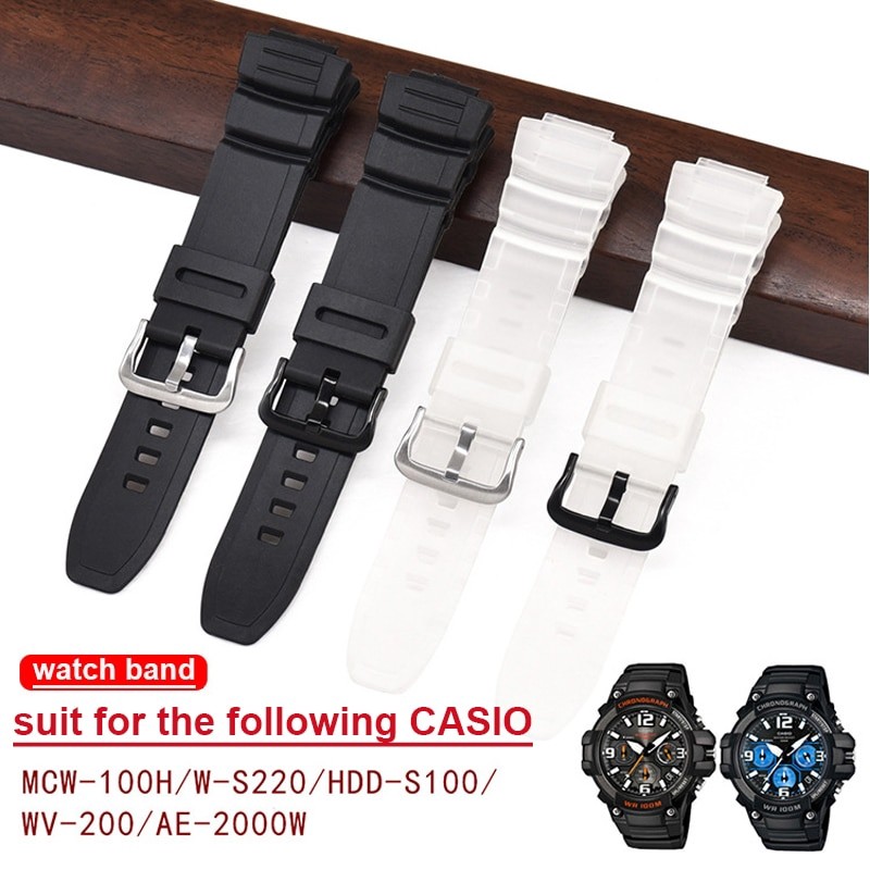 Tyogeephy Silikon-Armband Kompatibel Mit Casio MCW-100/110H Etc. – Ersatzarmband Für Smartwatches, Inkl. Werkzeug