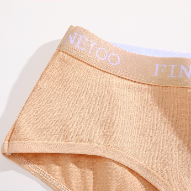 Mô tả Finetoo Quần Cotton cạp cao Quần lót điều khiển đàn hồi Quần lót thoải mái - 3