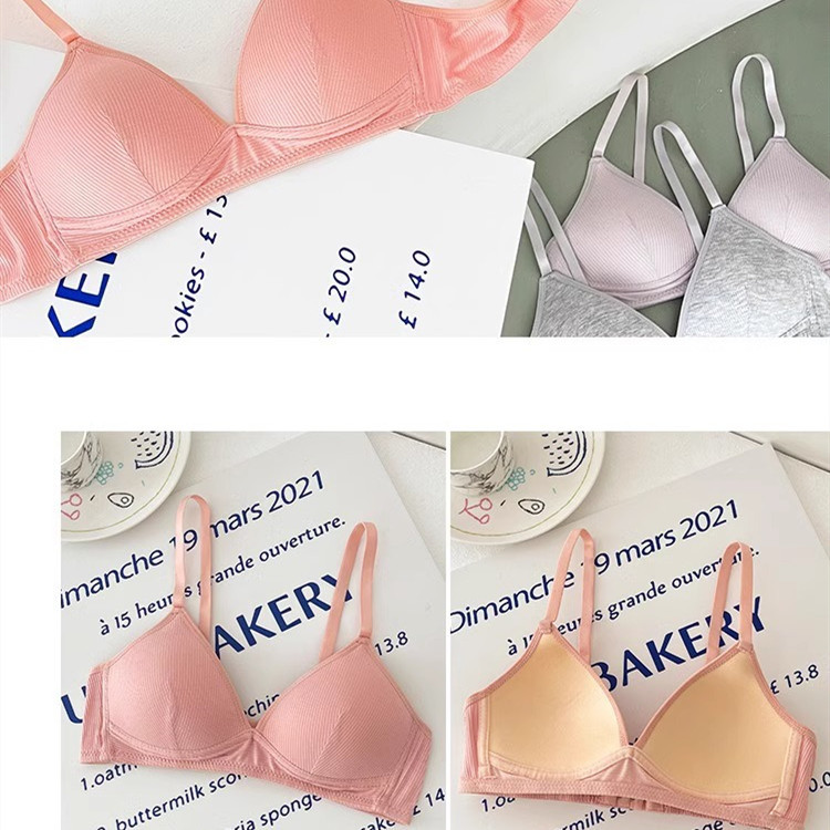 [Sẵn sàng] Áo ngực Cotton nữ Quần lót nâng ngực nhỏ liền mạch mềm mại không dây cho bé gái Bralette Quần lót nữ