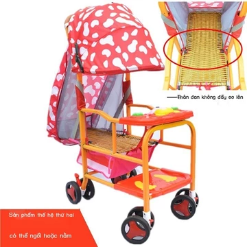 [VIP] Xe đẩy em bé bằng tre có thể ngồi trên xe đẩy, ghế mây tre đan gấp, xe đẩy em bé, xe đẩy mây