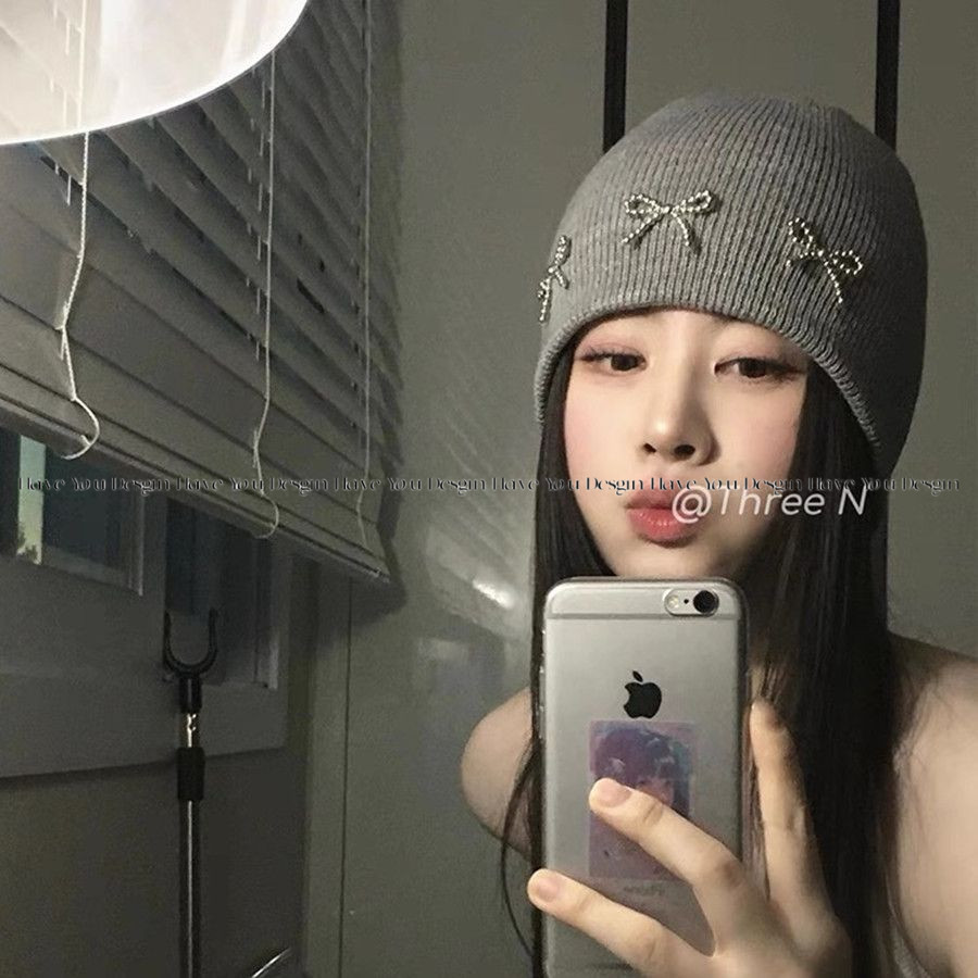 Have u desgin Blogger Cùng Phong Cách Dệt Kim Mũ Len Ba Chiều Ngọc Trai Dệt Kim Mũ Thu Đông Ấm Áp Tất Cả Trận Đấu Lạnh