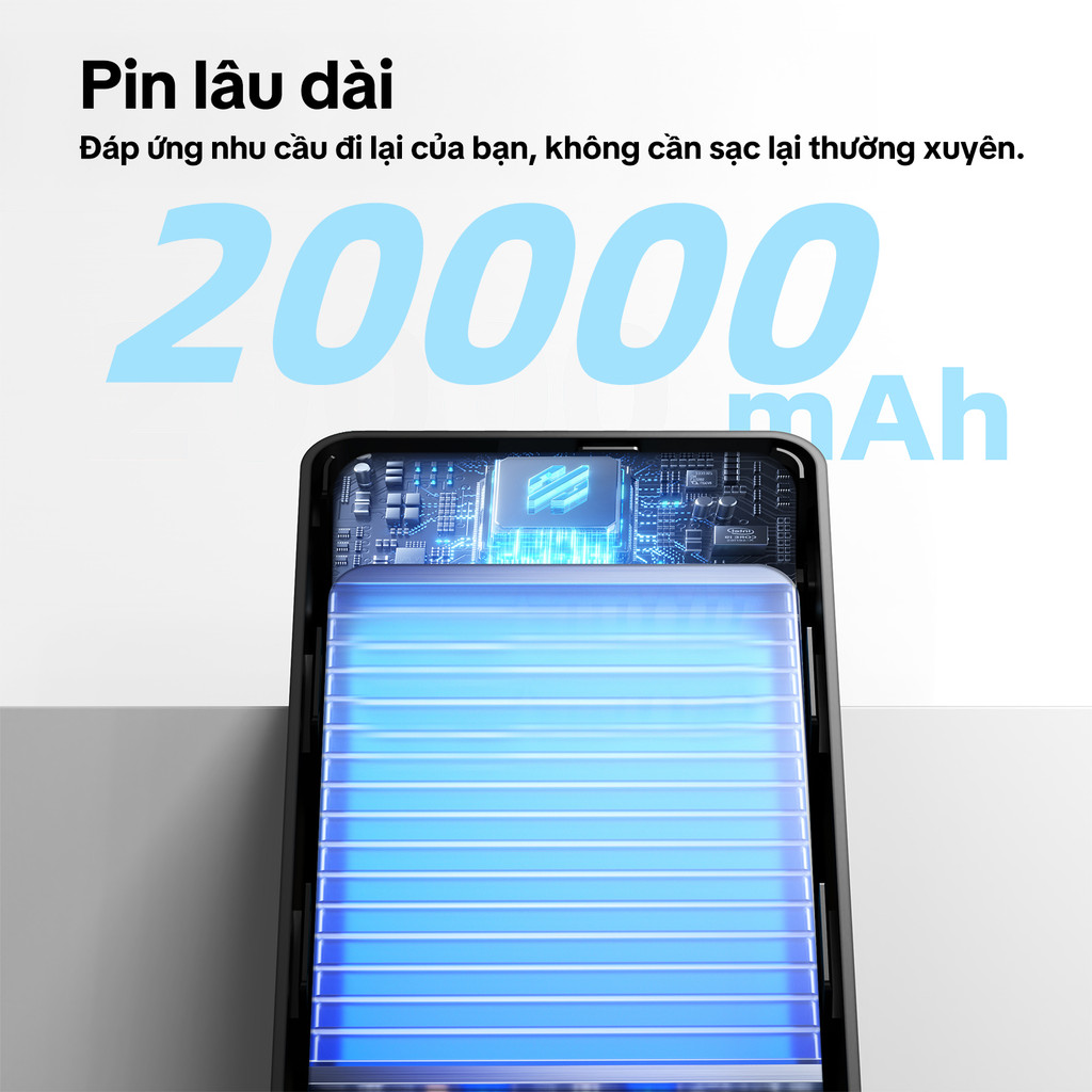 GOOJODOQ 20000mAh Power Bank Sạc nhanh USB Sạc Đèn LED di động 22,5W cho quạt điện thoại Pad – ảnh mô tả chi tiết 8