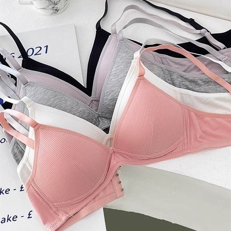 [Sẵn sàng] Áo ngực Cotton nữ Quần lót nâng ngực nhỏ liền mạch mềm mại không dây cho bé gái Bralette Quần lót nữ
