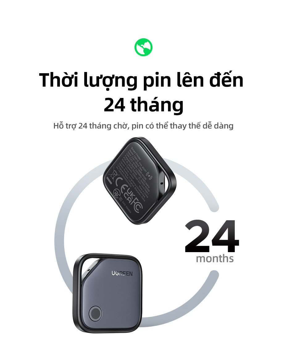 Ugreen Thẻ Thông Minh Định Vị Thông Minh Chống Mất Bluetooth5.0 Finder Airtag Theo Dõi Finder Định Vị cho iPhone 18 PM – ảnh mô tả chi tiết 9