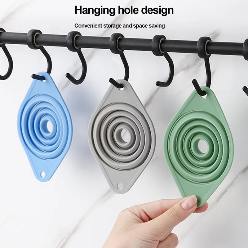 2 Chiếc Đa Năng Có Thể Gập Lại Dầu Silicon Phễu Nhà Bếp Lớn Nhỏ Cấp Thực Phẩm Phễu Hộ Gia Đình Ô Tô Động Cơ Chất Lỏng Xăng Thay Đổi Dụng Cụ Đồ Dùng Nhà Bếp