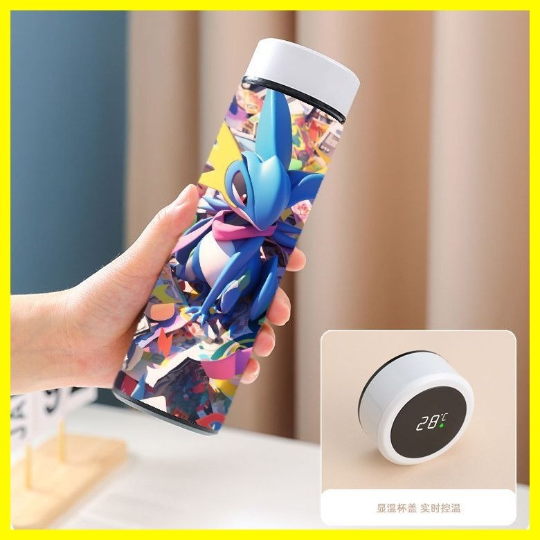 [ZOCI] Cốc giữ nhiệt Greninja Pokémon Koga Ninja Ếch Bình giữ nhiệt thông minh Công suất lớn Thép không gỉ Di động Nhiệt độ có giá trị cao Measur