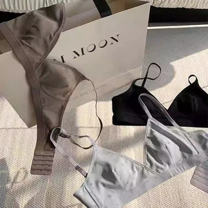 Kích thước: 32-38AB Thỏ Cốc Tai Nữ Mềm Mại Không Dây Áo Ngực Thoải Mái Nhẹ Đồ Lót Nhỏ Ngực Đẩy Lên Quần Lót Nữ Bralette