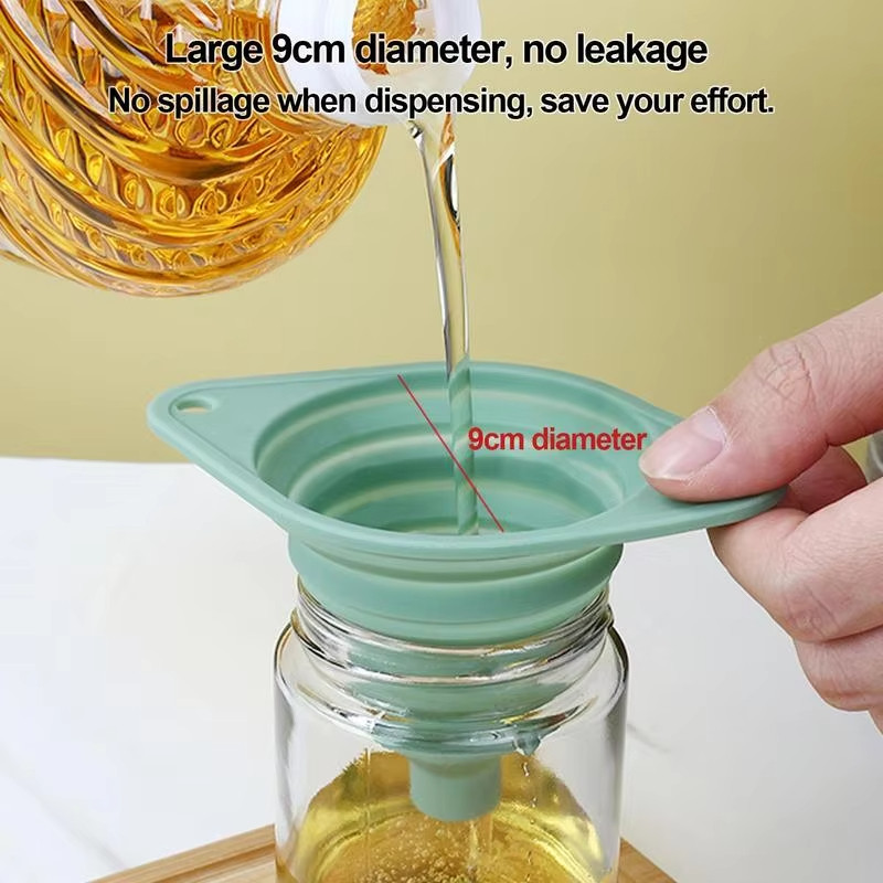 2 Chiếc Đa Năng Có Thể Gập Lại Dầu Silicon Phễu Nhà Bếp Lớn Nhỏ Cấp Thực Phẩm Phễu Hộ Gia Đình Ô Tô Động Cơ Chất Lỏng Xăng Thay Đổi Dụng Cụ Đồ Dùng Nhà Bếp