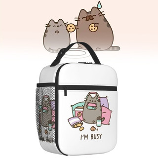 Hộp cơm trưa di động dành cho trẻ em Pusheen có phong cách hoạt hình và dễ dàng mang theo cho trẻ em