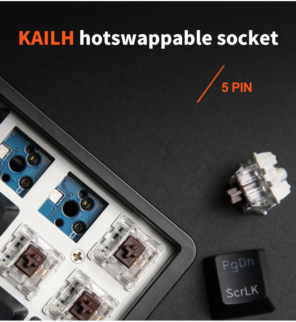 Mô tả Bàn phím không dây Mini cơ khí Royal Kludge RK837 RKG68 Bluetooth 2.4G Bàn phím 3 chế độ 68 phím có đèn nền RGB 60% RK G68 - 6