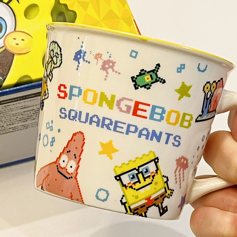SpongeBob SquarePants Pie Star Cốc Dễ Thương Cốc Gốm Có Hộp Quà Tặng Thìa Sinh Viên Hoạt Hình Quà Tặng Sinh Nhật Cô Gái