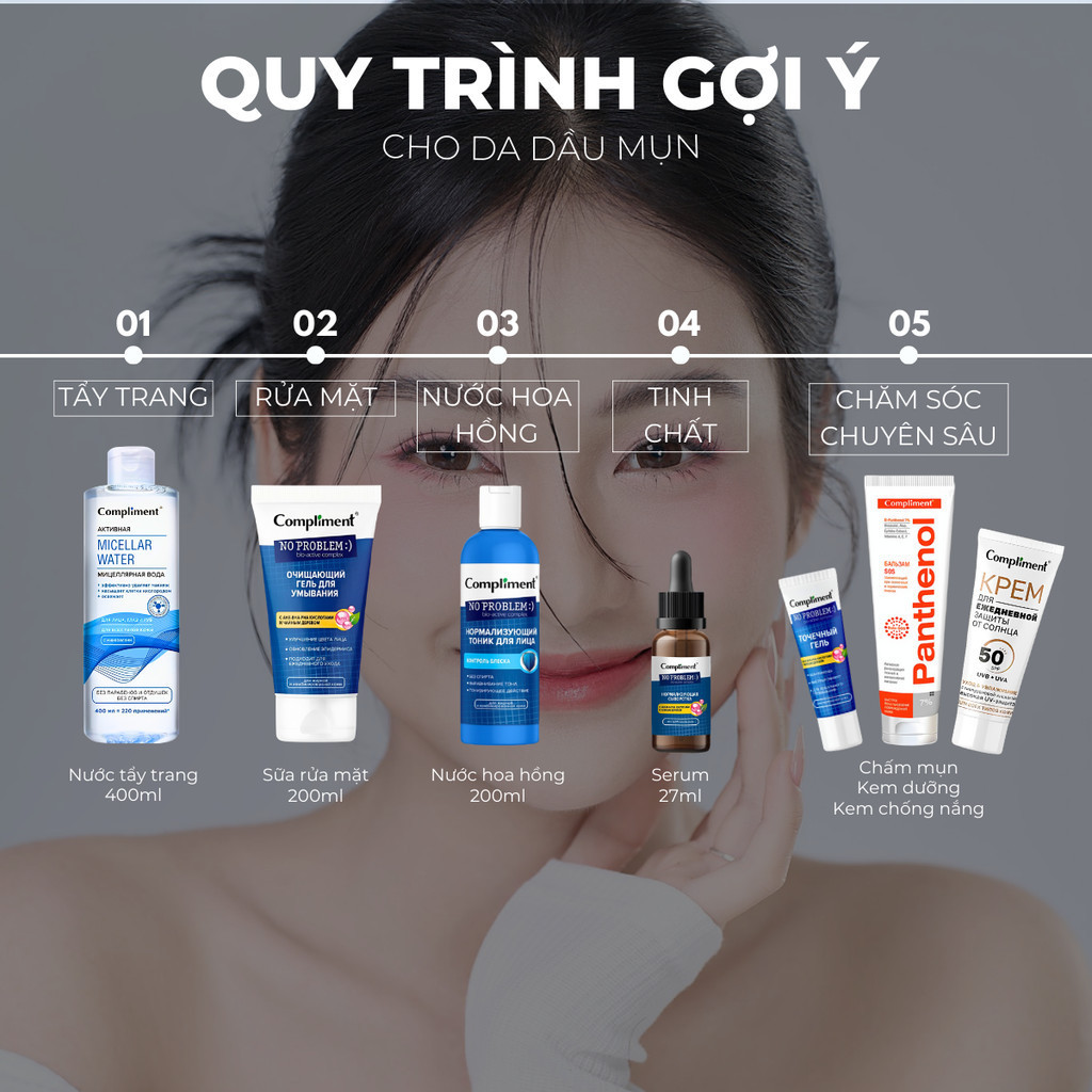 Mô tả Sữa Rửa Mặt Trắng Da Dưỡng Ẩm Giảm Mụn Kiềm Dầu Loại Sạch Bụi Bẩn Compliment - 8