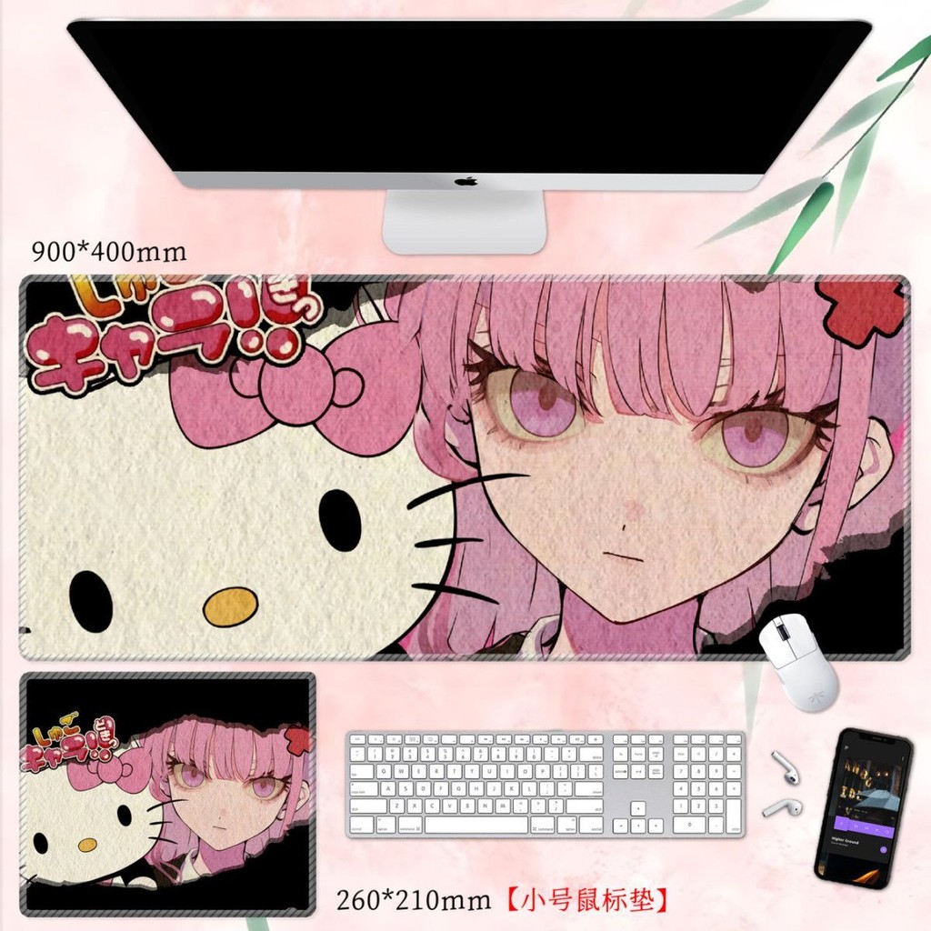 Sanrio Hello Kitty Kuromi Mouse Pad Cực Lớn Cao Cấp Thời Trang Quốc Gia Đen Hồng Bàn Phím Văn Phòng Miếng Lót Laptop Để Bàn