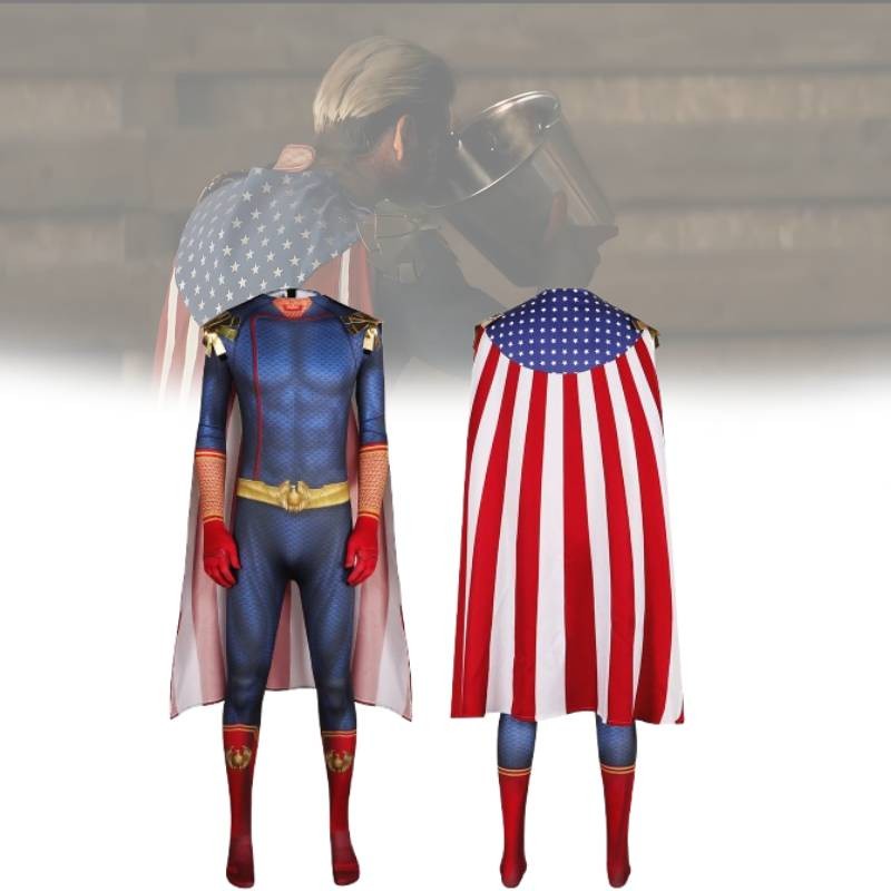 Áo choàng Cosplay Homelander màu xanh sành điệu cho trang phục biểu diễn sân khấu bé trai