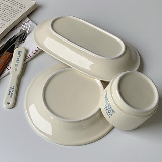 Đĩa Ăn Sáng Giá Trị Cao Phương Tây Đĩa Thực Phẩm Pháp 8 inch Đĩa Phẳng Sáng Tạo Hộ Gia Đình Gốm Món Tráng Miệng Đĩa Bánh