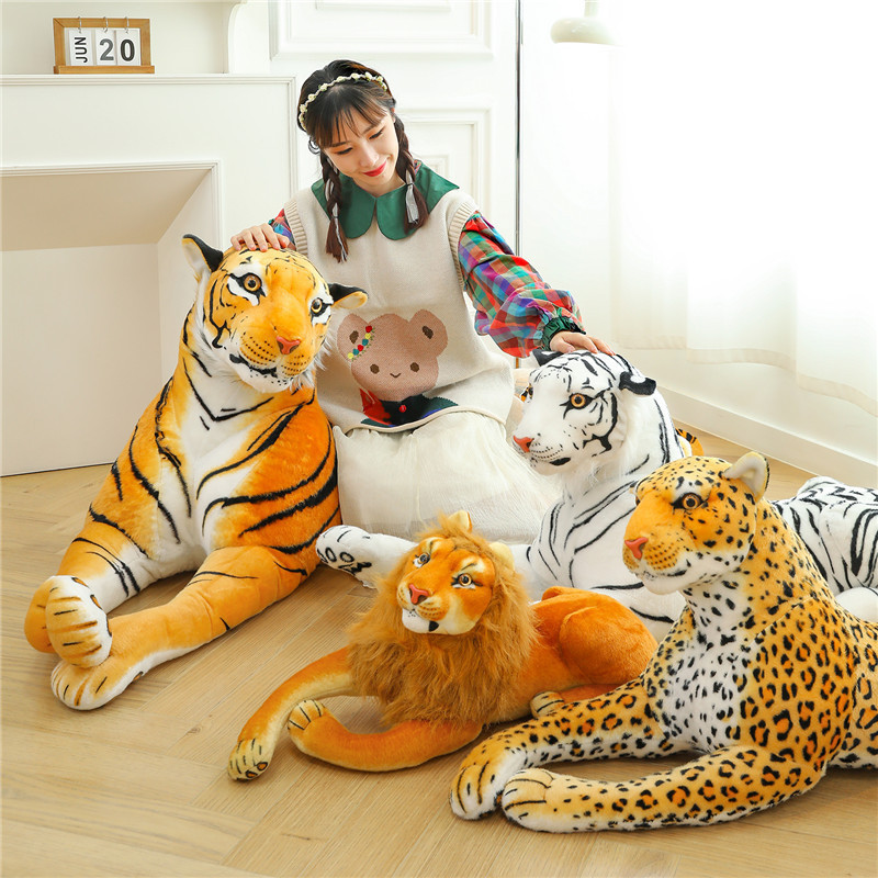 Đồ chơi sư tử sang trọng thực tế Động vật nhồi bông lớn Đệm ôm mềm