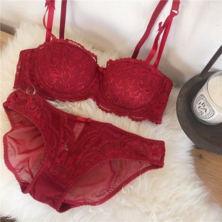 Bộ Áo Ngực Nữ Vòng Thép Mềm Đồ Lót Nhỏ Ngực Thoải Mái Dây Nữ Ren Quần Lót Bralette