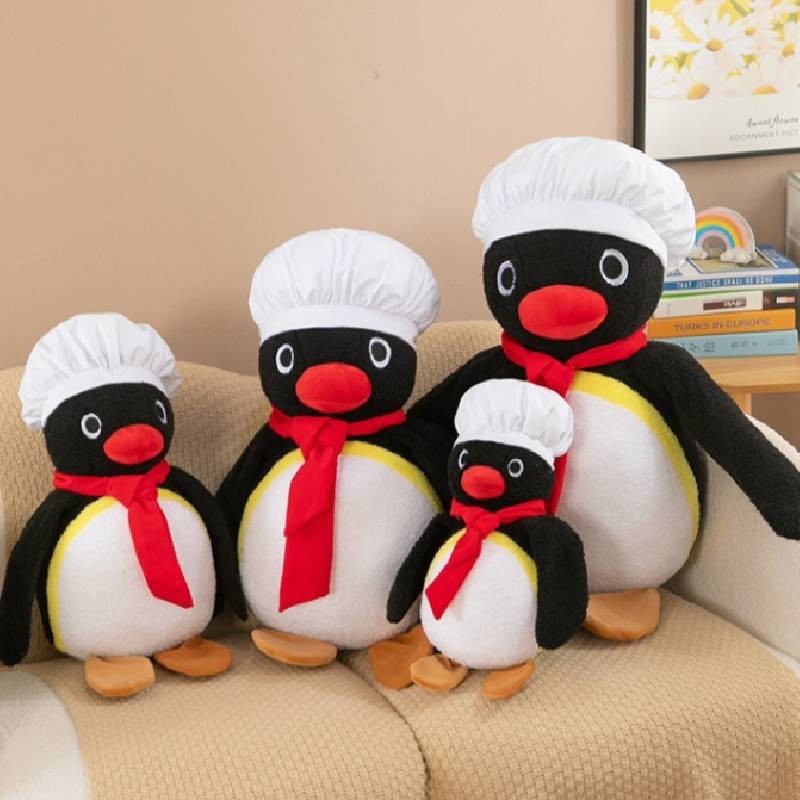 Đầu Bếp Quyến Rũ Pingu Chim Cánh Cụt Thú Nhồi Bông Mềm Sang Trọng Đồ Chơi Quà Tặng Hoàn Hảo Trẻ Em Cho