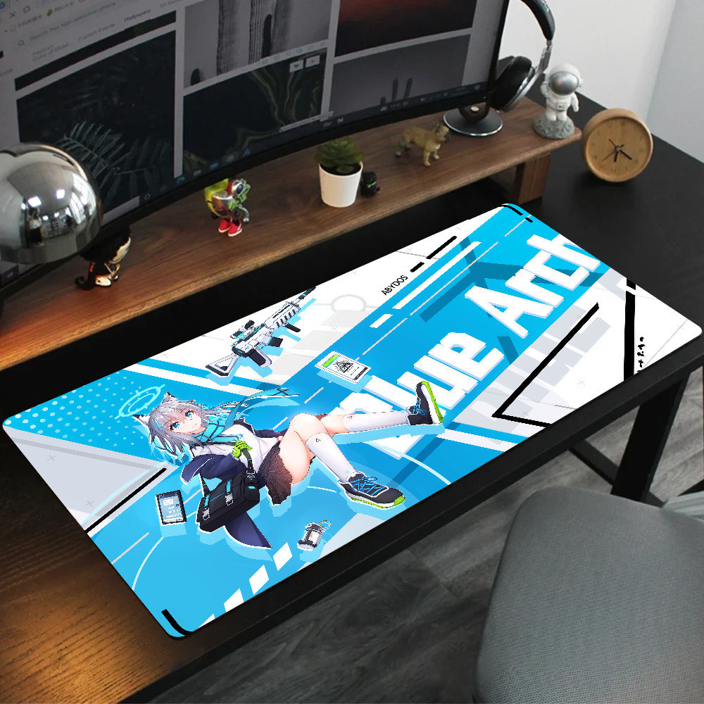 Xanh Lưu Trữ Sunaookami Shiroko Mousepad Chuột Thảm Để Bàn Thảm Có Miếng Lót Phụ Kiện Chơi Game Prime Gaming XXL