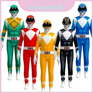 Trang phục Rangers dành cho trẻ em và người lớn có áo liền quần và mặt nạ nhân vật bền bỉ * *