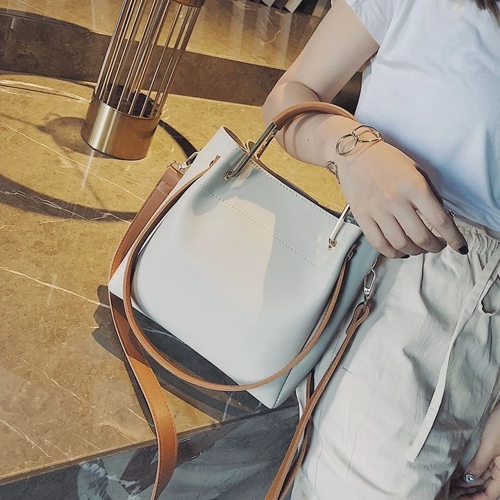 Túi xách nữ thời trang đơn giản, túi Bucket phong cách Hàn Quốc cao cấp mới, túi đeo chéo một vai – 2